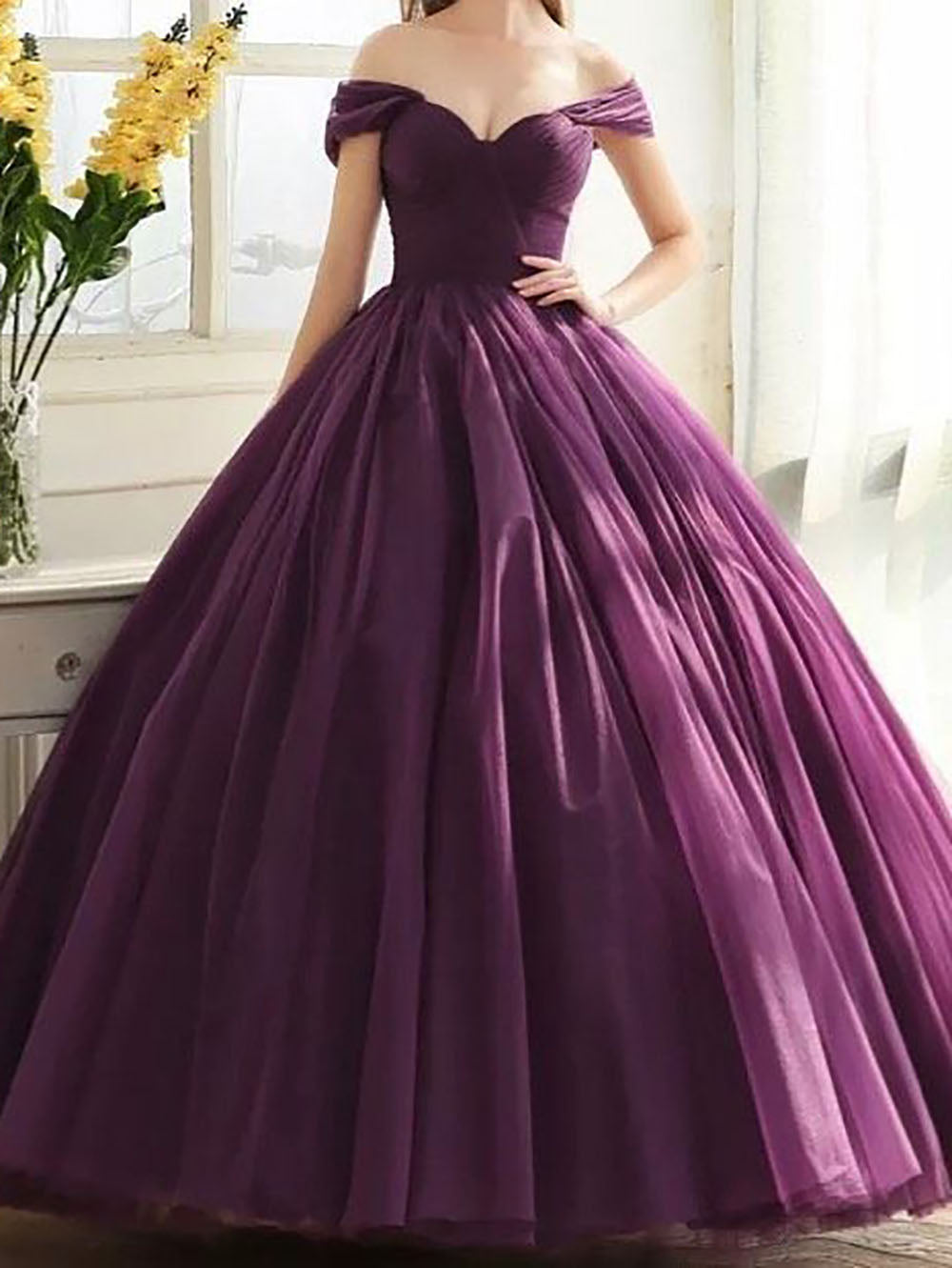 Vestido Longo de Festa Luxuoso 2025 em Tule Ombro a Ombro para Ocasiões Formais