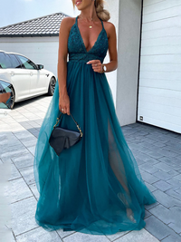 Abiti da sera in tulle lunghezza tè per donne, abiti da ballo con spalle scoperte, per adolescenti, scollo a cuore, decorati con perline, abito principessa gonfio