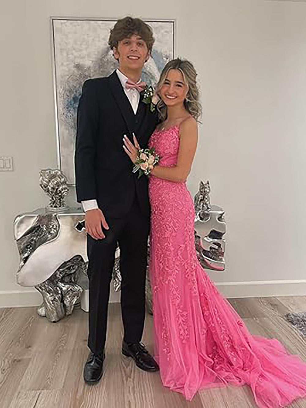 sachin and babi light blue dress 2021 Modest Spaghetti Strap Lace Mermaid Long Prom Dresses, Backless F –  SposaBridal
