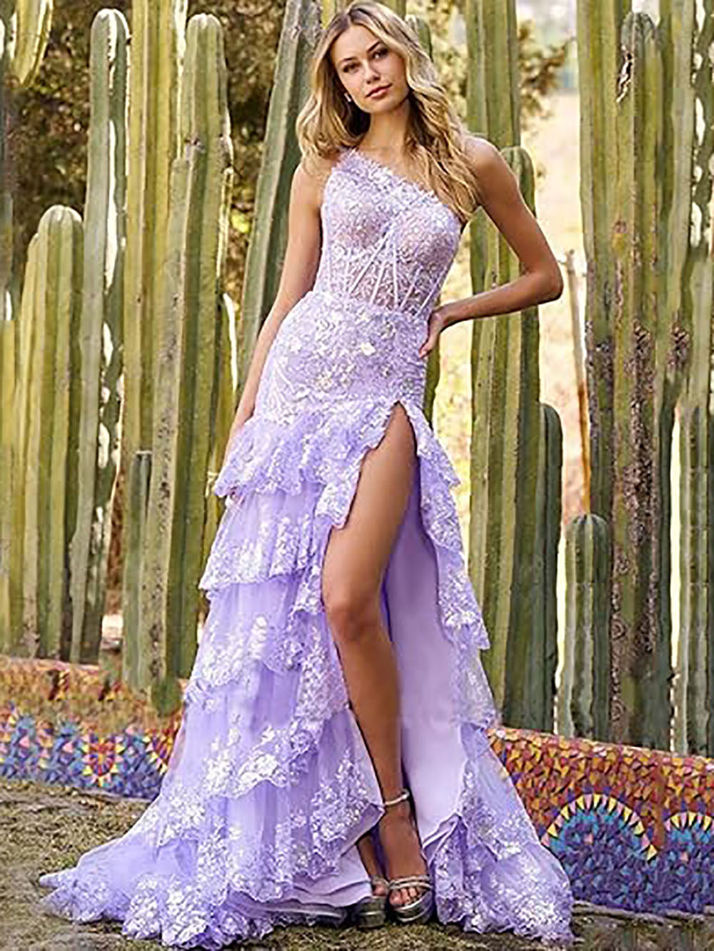 Robe de soirée à volants et à paillettes pour femme, asymétrique, asymétrique, ligne A, sexy, fente latérale, robe de soirée formelle