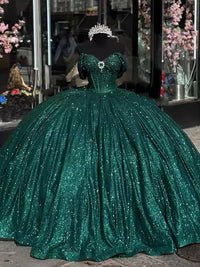Robes de Quinceanera à bretelles spaghetti avec dentelle papillon et perles Robes de bal en tulle scintillant Robes Sweet 16