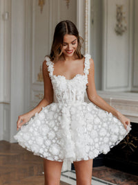 Abiti da sposa con corsetto corto/mini in pizzo per donna Abito da sposa Ms2503184