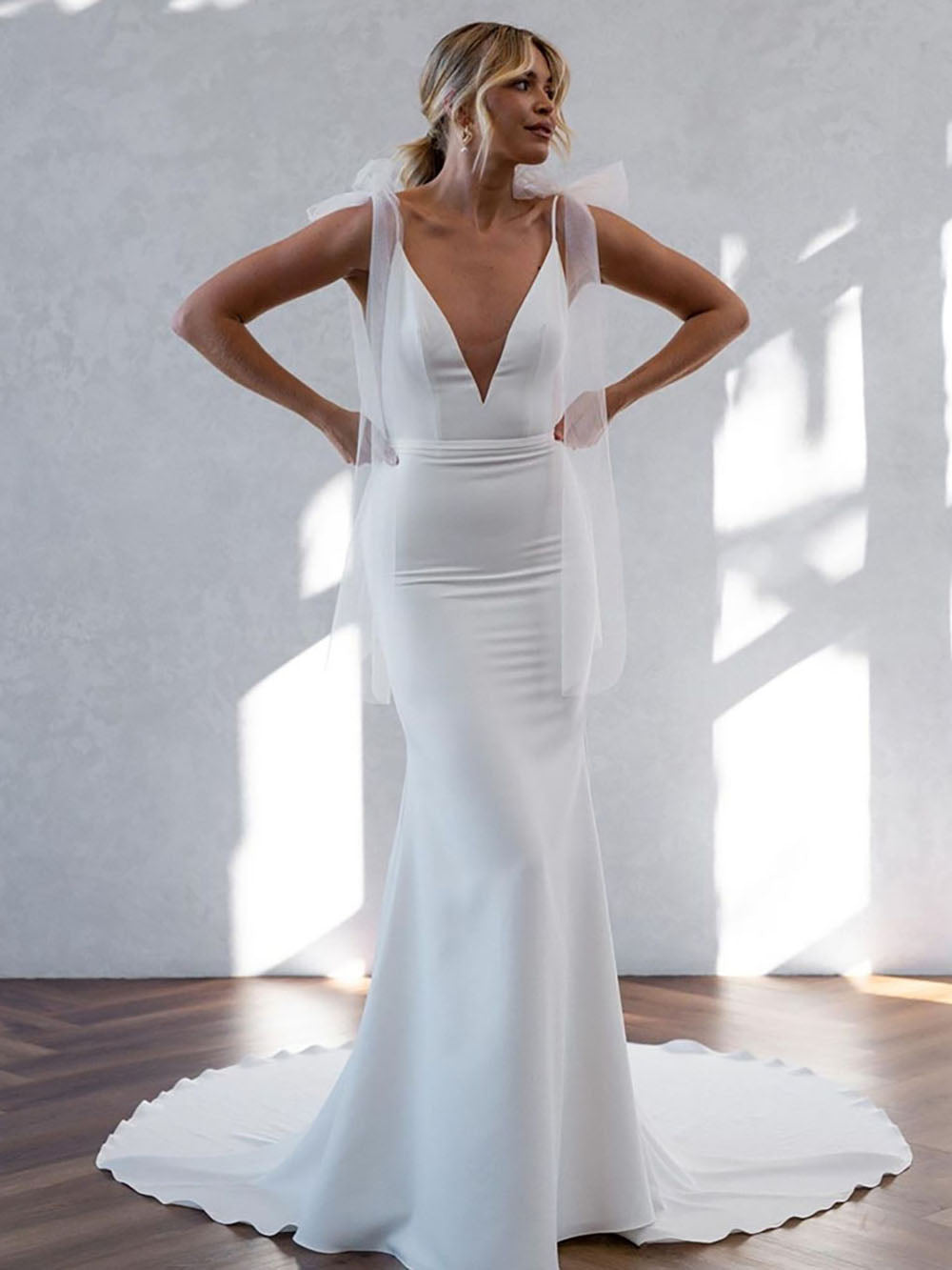 Vintage Wedding Dress Civil Women Summer Bridal Dress Mermaid Brides R –  Msikoods Official Store