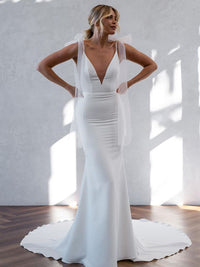 Vintage Wedding Dress Civil Women Summer Bridal Dress Mermaid Brides Reception Dress Ms2503152