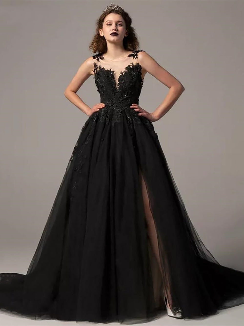 blue dress for baby girl Women's Gothic Doll Collar Lace-up Velvet Prom Dress Black – Punk Design