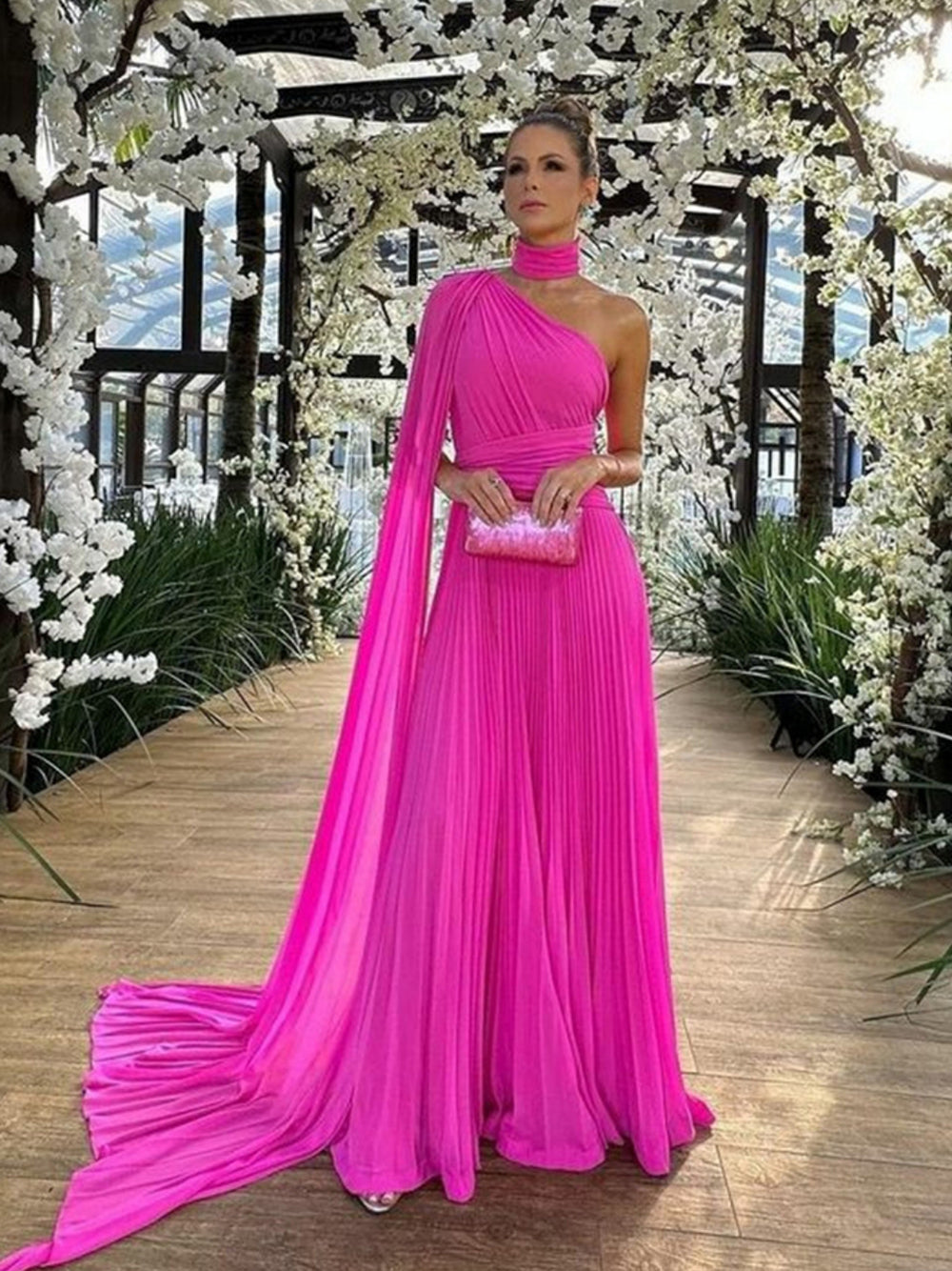 knee length dresses for ladies Luxury Woman Party Dress With Shawl Chiffon Birthday Dress Elegant Wom –  Msikoods Official Store