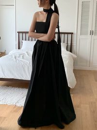 Abiti da sera coreani in taffetà nero a linea A, maniche corte, abiti da festa per il ballo, abito da sposa con allacciatura in pizzo