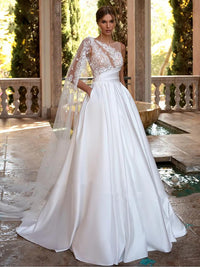 Sexy Bohemia Wedding Dresses Vintage Pockest A-Line Lace Allliques Bridal Gowns Princess Bride Dress