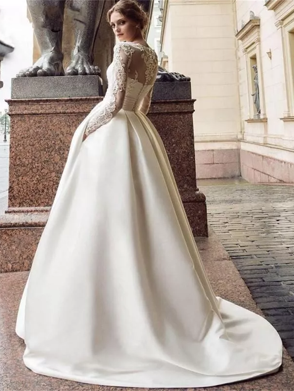 white christmas dresses Embroidered A-Line Beach Wedding Dress 2 US / Off White main image 1