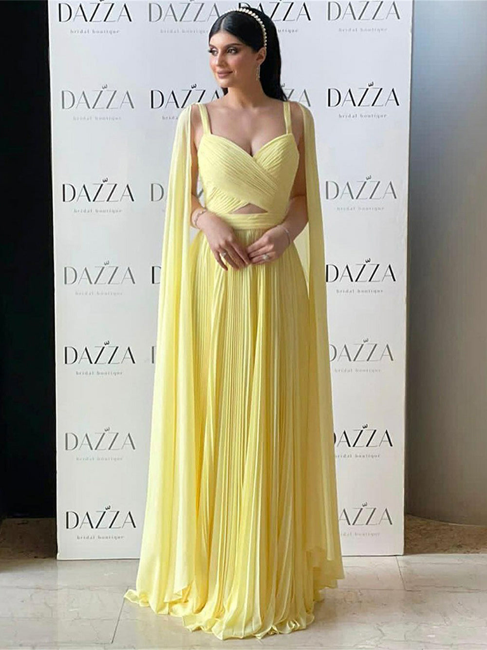 Abiti da Celebrità Abito da Festa in Chiffon Donna Elegante Abito da Sera Formale Pieghe Abito da Gala Donna