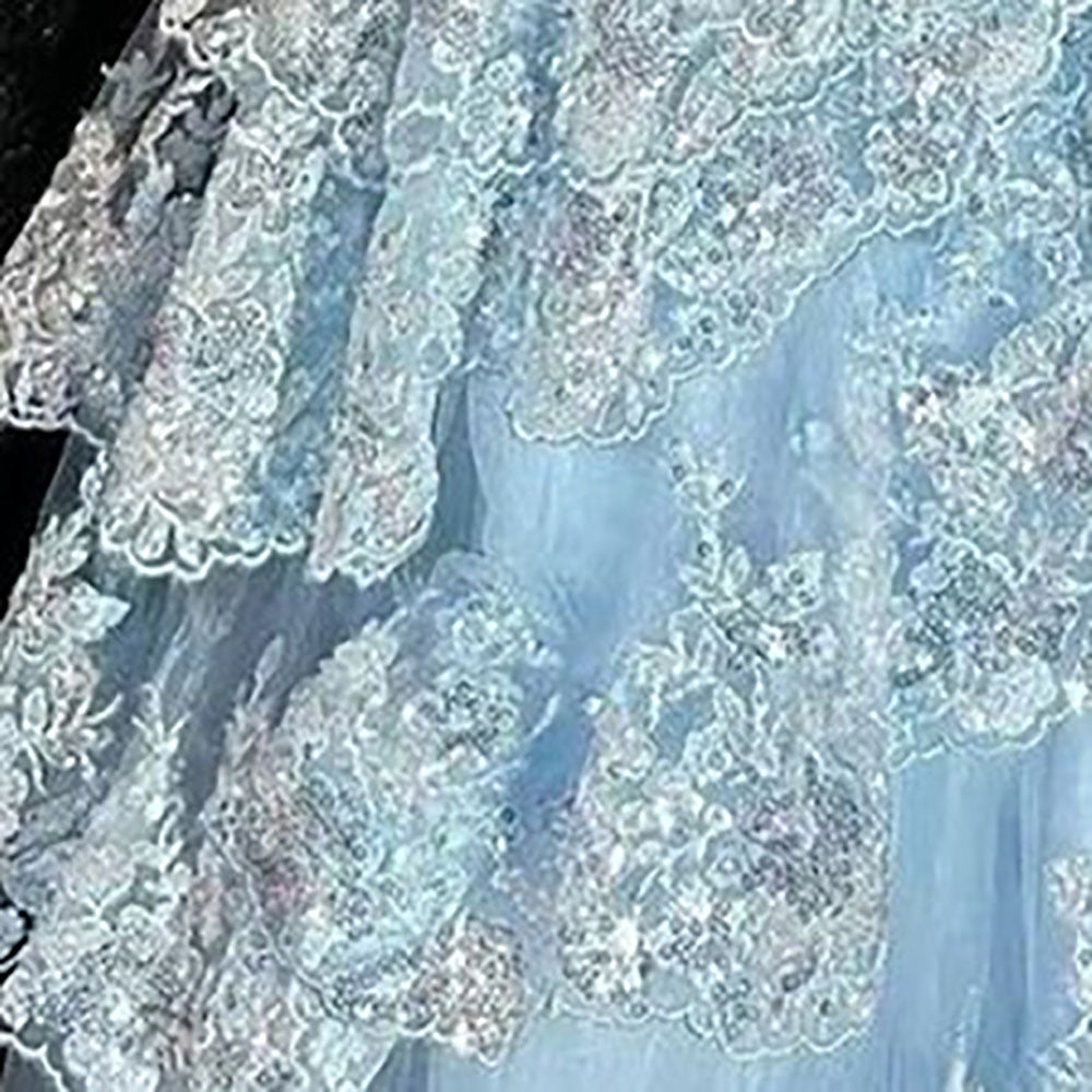 Robe de soirée longue en tulle à épaules dénudées pour femme avec appliques en dentelle et fente