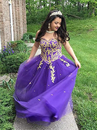 Abito da ballo Sweet 16 Abito Quinceanera Abito formale lungo da ballo con applicazioni dorate