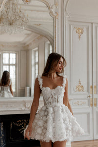 Abiti da sposa con corsetto corto/mini in pizzo per donna Abito da sposa Ms2503184