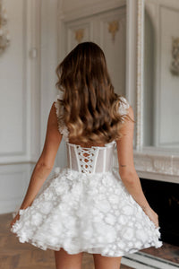 Abiti da sposa con corsetto corto/mini in pizzo per donna Abito da sposa Ms2503184