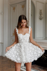Abiti da sposa con corsetto corto/mini in pizzo per donna Abito da sposa Ms2503184