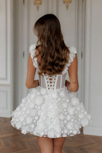 Abiti da sposa con corsetto corto/mini in pizzo per donna Abito da sposa Ms2503184