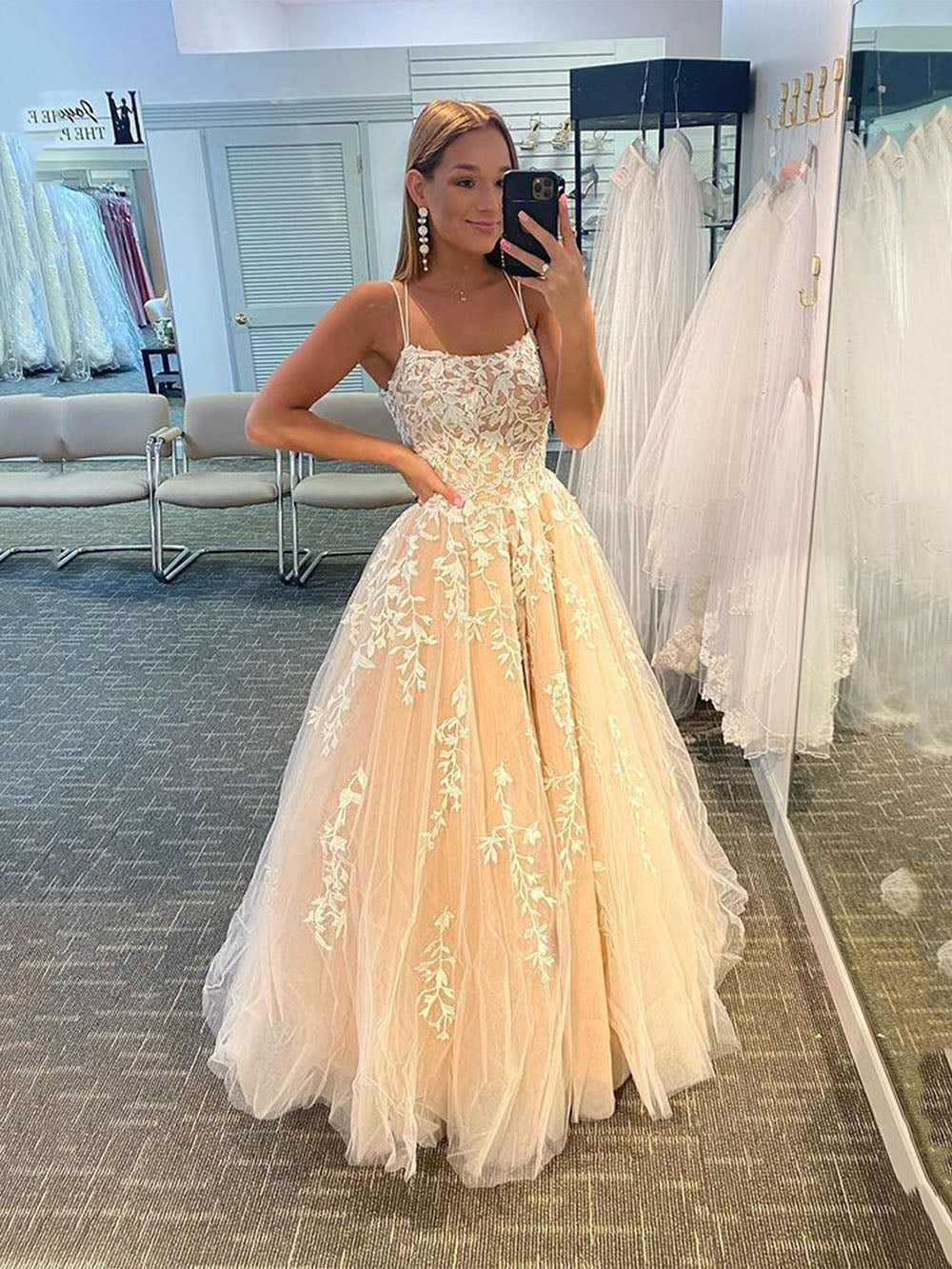 Abiti da sera in tulle lunghezza tè per donne, abiti da ballo con spalle scoperte, per adolescenti, scollo a cuore, decorati con perline, abito principessa gonfio