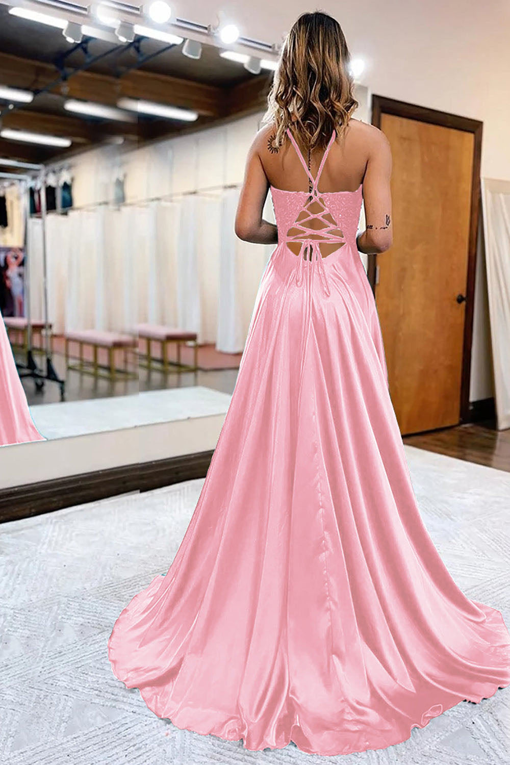 Vestido de baile evasê com pregas e recortes, decote coração, sexy, com fenda alta, vestido de noite elegante Ms2504012