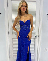 Abiti da sera Royal Blue a sirena Abiti da sera a sirena Abito da festa a sirena Abito formale da donna con scollo a cuore per occasioni speciali