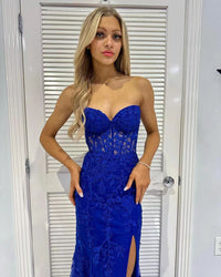 Abiti da sera Royal Blue a sirena Abiti da sera a sirena Abito da festa a sirena Abito formale da donna con scollo a cuore per occasioni speciali