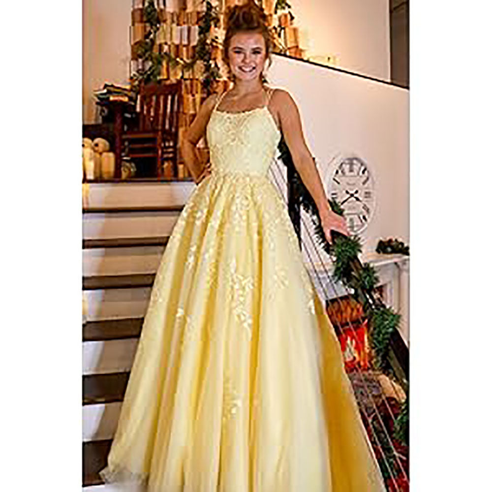 Abiti da sera lunghi con spalline sottili in tulle, applicazioni in pizzo, abiti da ballo per donne, vestito da festa