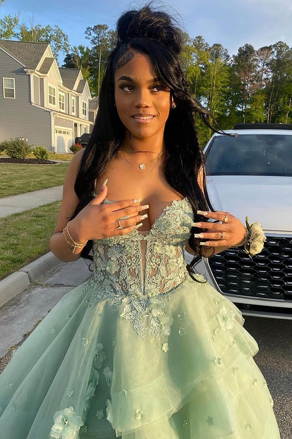 Robe de soirée à paillettes noires, robe de soirée de luxe en dentelle brodée, fentes latérales, robe de soirée de remise de diplôme pour femmes