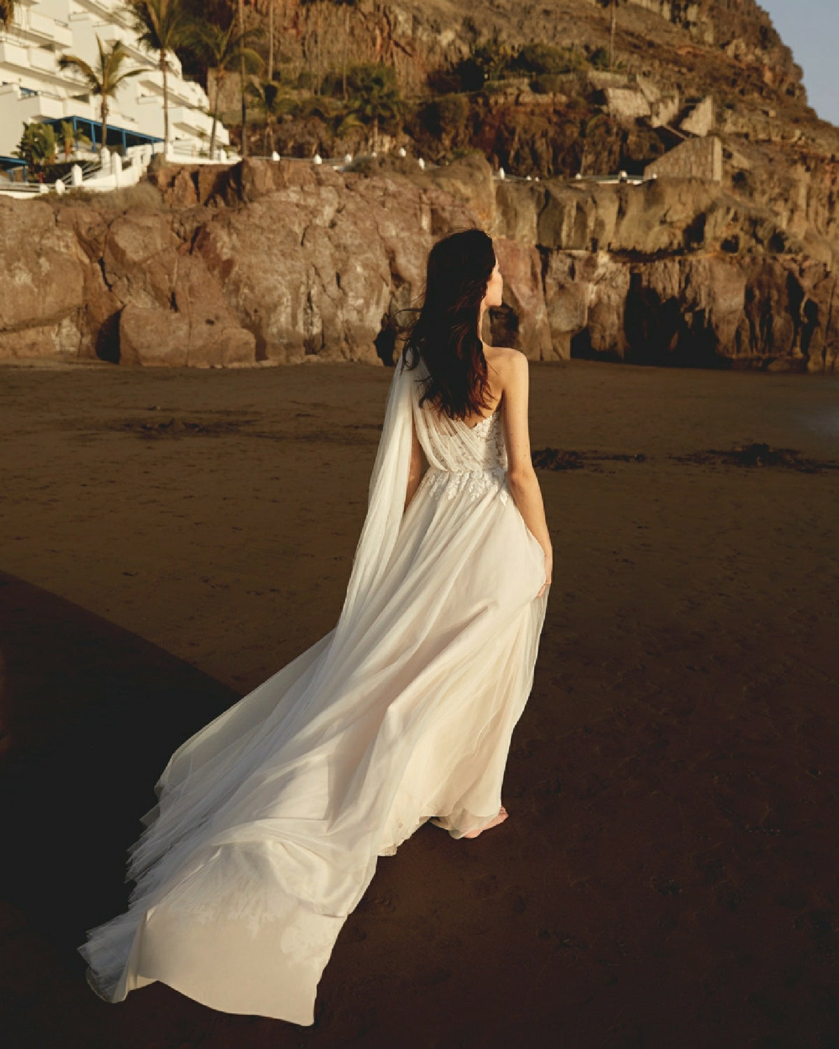 Elegant Wedding Dresses For Brides One Shoulder Bride Dress Lace Appliques Tulle Beach Bridal Gown