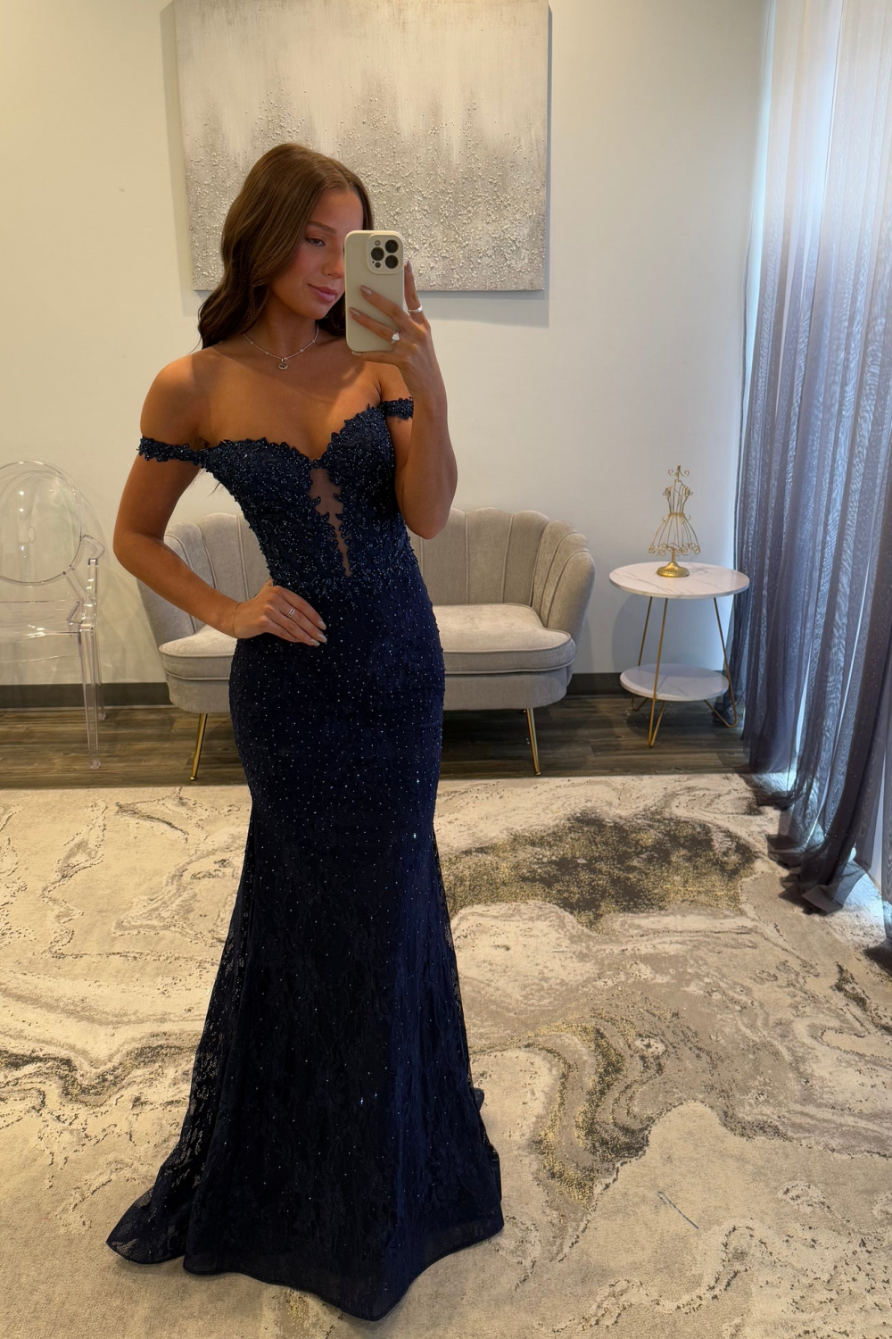 Vestido Formal de Manga Comprida Midi Assimétrico com Drapeado Vestido de Baile Vestido de Cocktail para Escritório Ms2505085