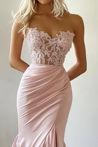 Vestido de baile evasê com pregas e recortes, decote coração, sexy, com fenda alta, vestido de noite elegante Ms2504012
