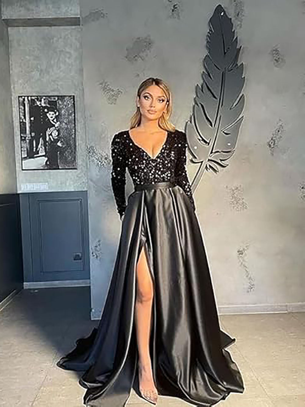 slim fit dress slacks Cap Sleeves Green Satin Long Prom Dresses with Pockets, Green Cap Slee –  morievent main image 0