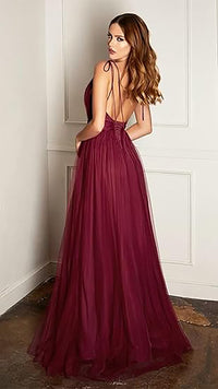 Abiti da sera lunghi formali da donna con spalline sottili, linea ad A, in tulle