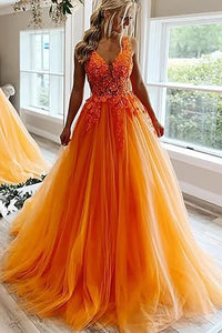 Abiti da sera lunghi con scollo a V in tulle e pizzo per matrimoni e feste, con applicazioni, abito per compleanno