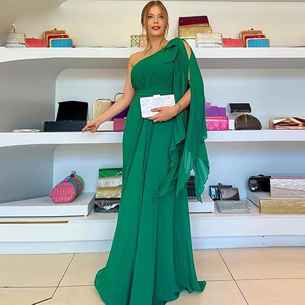 Abiti formali da donna Abito da damigella d'onore Abiti da sera eleganti per donna Monospalla A-line Abiti da festa di matrimonio