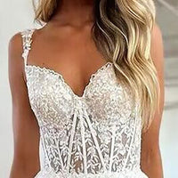 Robe de soirée longue en tulle à épaules dénudées pour femme avec appliques en dentelle et fente
