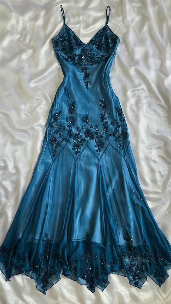 Mermaid Embroidered Prom Dress Spaghetti Strap Beads Floral Party Dress Ms2506113