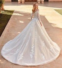 Robes de mariée longues pour femmes pour la mariée 2025 Robes de mariée en dentelle avec manches