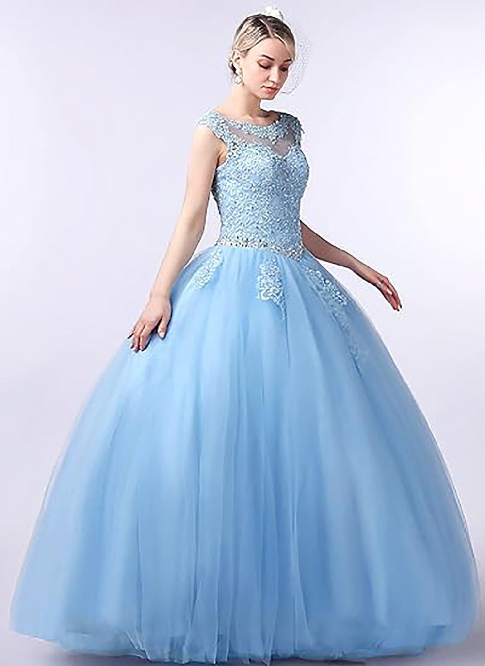 Vestidos de Noiva Encantadores com Decote Barco em Renda, Vestidos de Quinceanera, Vestidos de Baile de Princesa para Festa e Aniversário
