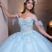 Women's Off Shoulder Quinceanera Dresses Puffy Tulle Ball Gowns for Sweet 16 Dress Lace Appliques Prom Dress