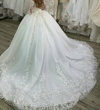 Off The Shoulder Wedding Dress Ball Gown for Bride Sequins Lace Bridal Gowns Princess Tulle Wedding Gowns