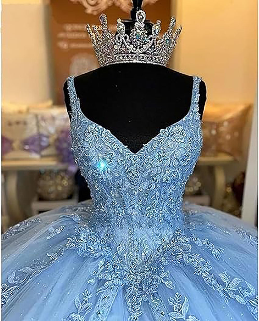 Abiti da ballo Quinceanera da donna con scollo a cuore, spalline sottili, applicazioni in pizzo, abiti Sweet 16 per adolescenti