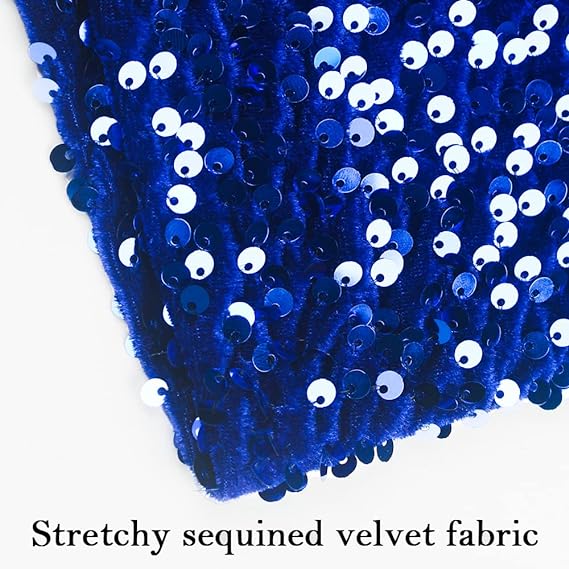 Velvet Stretch Sequin Formal Dress Long Sleeve Prom Dresses O Neck Maxi Birthday Dress