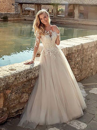 Abiti da sposa da spiaggia per la sposa 2025 Boho da donna con applicazioni in pizzo abiti da sposa nuziali