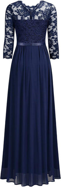 Virina Eleganta Flora Punta 3/4-Manika Florknabina Robo Formala Maxi-Vespera Robo