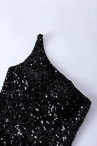 Abiti lunghi formali da donna con paillettes, scollo a barca, vestito scintillante senza maniche, abito da cocktail per feste, abiti da sera con spacco laterale