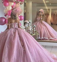 Off The Shoulder Quinceanera Dresses Ball Gown Puffy Sweet 16 Dresses for Teens Lace 15 Dresses for Quinceanera