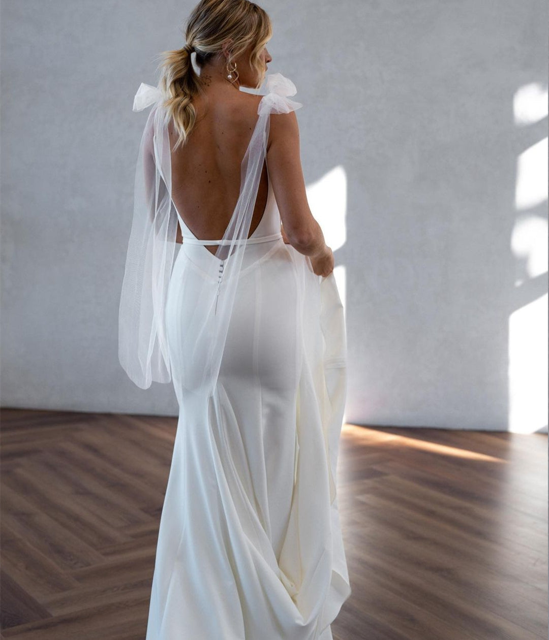 Vintage Wedding Dress Civil Women Summer Bridal Dress Mermaid Brides Reception Dress Ms2503152