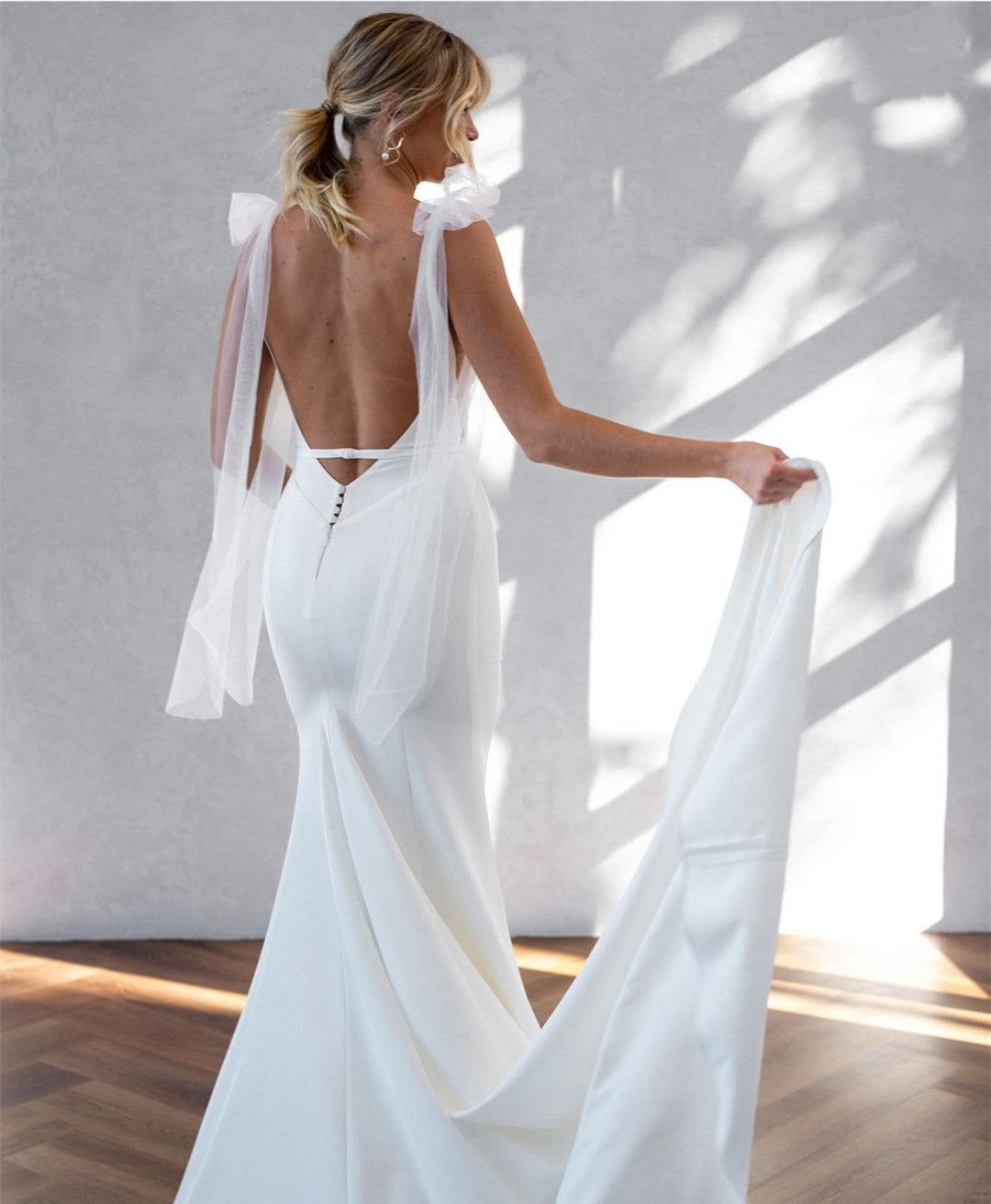 Vintage Wedding Dress Civil Women Summer Bridal Dress Mermaid Brides Reception Dress Ms2503152