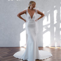 Vintage Wedding Dress Civil Women Summer Bridal Dress Mermaid Brides Reception Dress Ms2503152