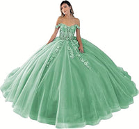 Off The Shoulder Quinceanera Dresses Ball Gown Puffy Sweet 16 Dresses for Teens Lace 15 Dresses for Quinceanera