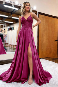Vestido de baile evasê com pregas e recortes, decote coração, sexy, com fenda alta, vestido de noite elegante Ms2504012